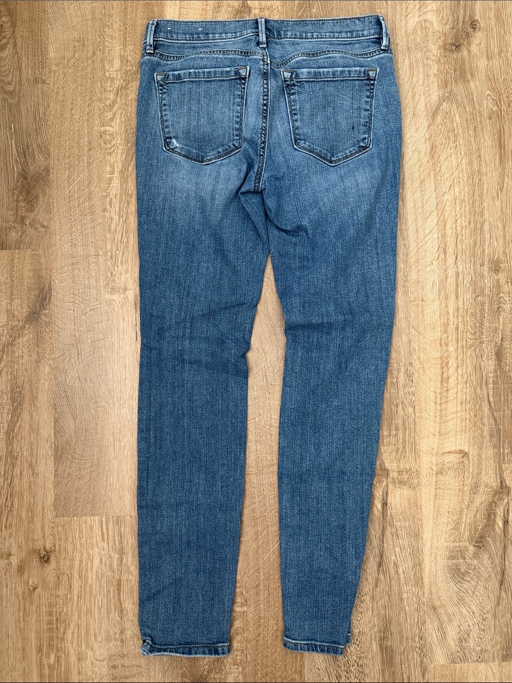 LOFT Modern Skinny Distressed Jeans in Medium Blue Wash - Picture 6 of 10